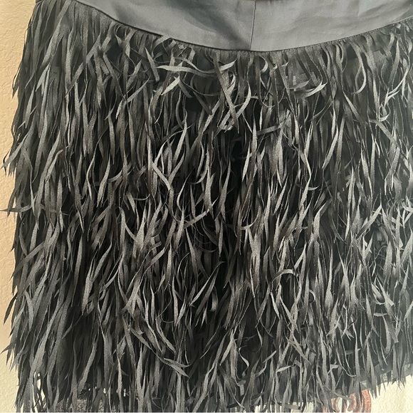 Express Black Fringe Mini Skirt - Picture 5 of 10